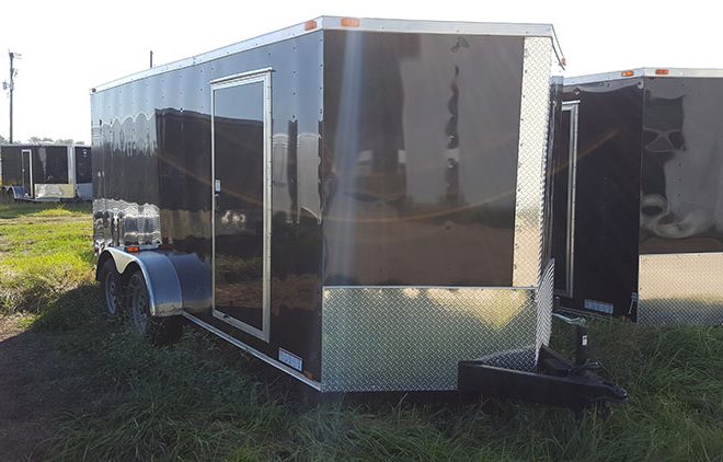 7x10 RollingVault Single Axle V Nose Cargo Trailers For Sale